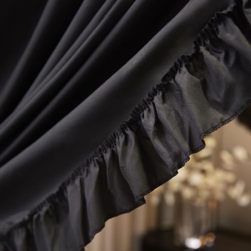 Black King Size Canopy Bed Curtains - Elegant Bedroom Decoration