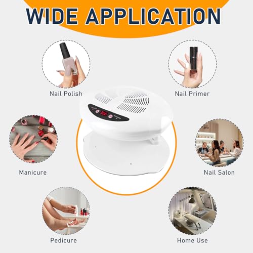 Nail Dryer for Regular Polish 400W Large Fan with Warm and Cool Air - White