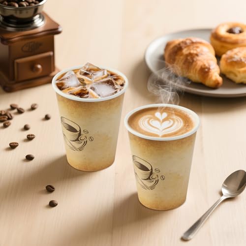 Clawsoff 12OZ-1000 Disposable Coffee Cups 1000 Pack - Hot Paper Cups