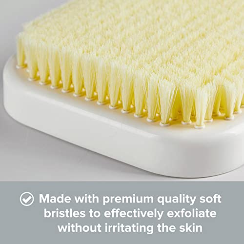 Wall Mounted Shower Back Scrubber with Soft Bristles - Exfoliating Body Brush for Easy Reach