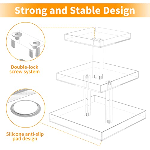 NIUBEE 3-Tier Acrylic Perfume Organizer Stand - 12.4 x 2.2 x 13.1 Inches