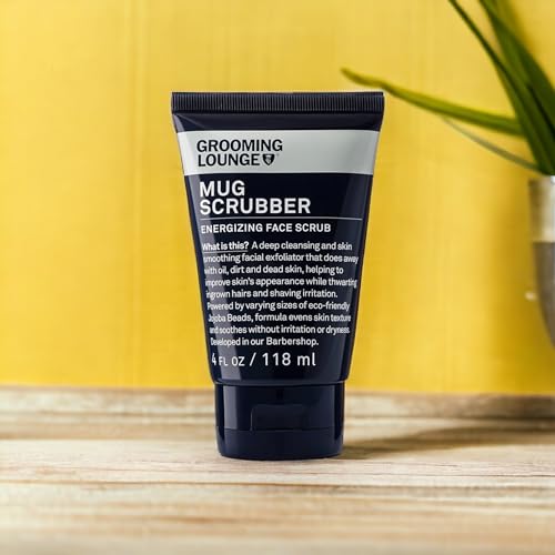 Grooming Lounge Mug Scrubber Face Scrub - Provides Safe and Gentle Exfoliation - Extracts Dug in Dirt and Oil - Uproots Ingrown Hairs - Improves Skin Softness and Appearance - Cruelty Free - 4 oz