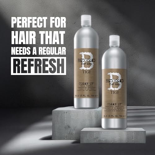 TIGI Bed Head Men Daily Invigorating Shampoo 25.36 fl oz - Deep Cleansing & Refreshing Menthol Formula