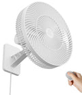 LEMOSTAR 12-Inch Wall Mounted Fan with Remote Control, 90° Oscillation, 4 Speed Settings, Timer, Adjustable Tilt - White
