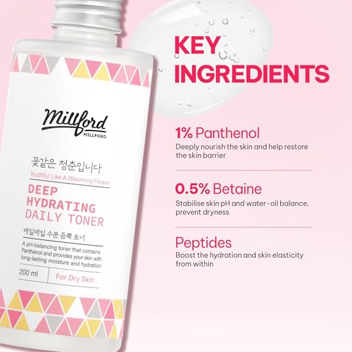 Deep Hydrating Daily Toner 6.76 fl oz (200 ml) - pH-Balancing, Alcohol-Free & Fragrance-Free Toner with Panthenol (Vitamin B5) & Betaine to Strengthen Moisture Barrier, Korean Skincare