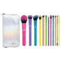 Electric Makeup Brush Set with Holographic Travel Case - 13 Pcs, Neon