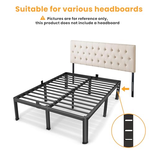 Superay 18 Inch Twin XL Metal Platform Bed Frame with Rounded Corners & Support Legs