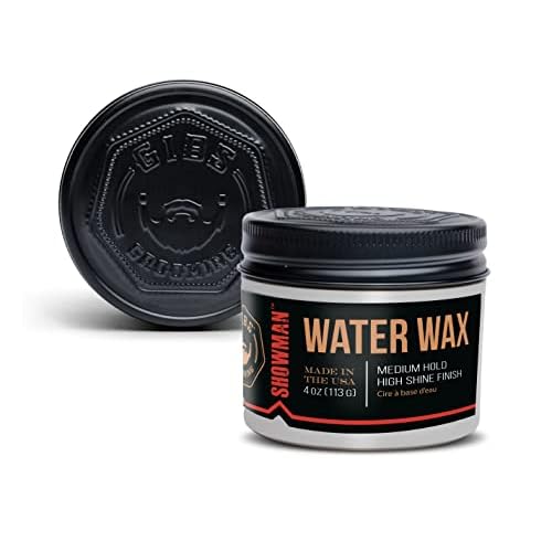 GIBS Water Wax, SHOWMAN-Medium Hold, Healthy High Shine, Water Based, made in USA, 4oz