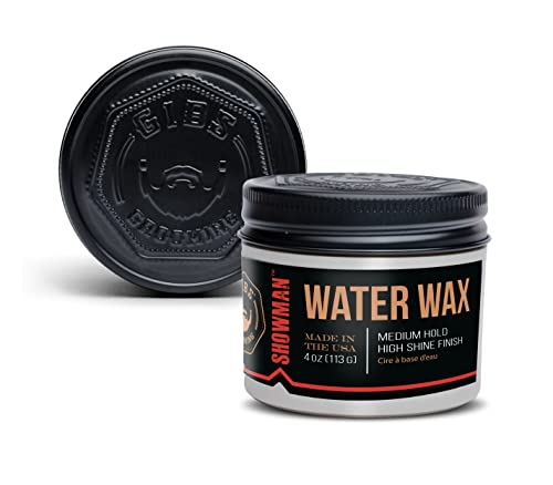GIBS Water Wax Medium Hold High Shine Hair Pomade 4oz - Showman Variation