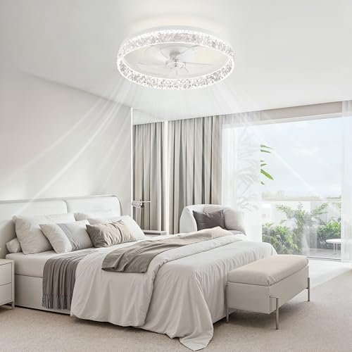 22 Inch Ceiling Fan with Lights & Remote, Dimmable Reversible Motor, White - Variation of THIS listing
