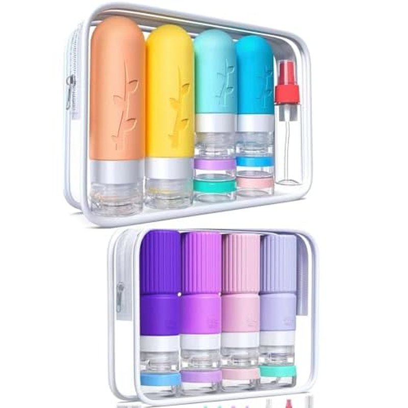 36-Pack TSA Approved Travel Bottles for Toiletries, Silicone Containers, Leak Proof Refillable Liquids Shampoo and Conditioner Essentials