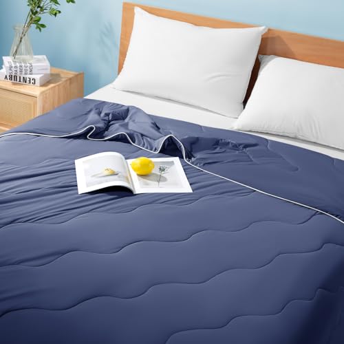 Cooling Blanket for Hot Sleepers & Night Sweats - Abyss Blue King (106x90) - Breathable, All-Season Comforter