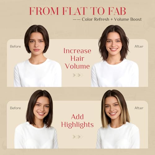Rich Choices Dark Brown 12 Inch Clip-In Hair Extensions Real Human Hair 5 Pcs
