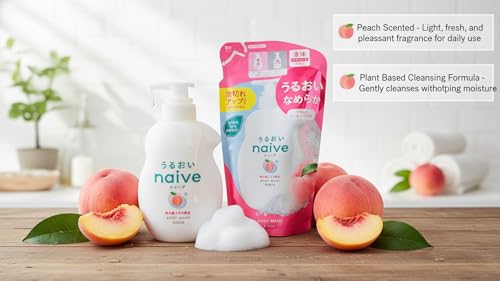 Peach Body Wash Set - Gentle Moisturizing Cleanser with Refill | 530ml + 360ml
