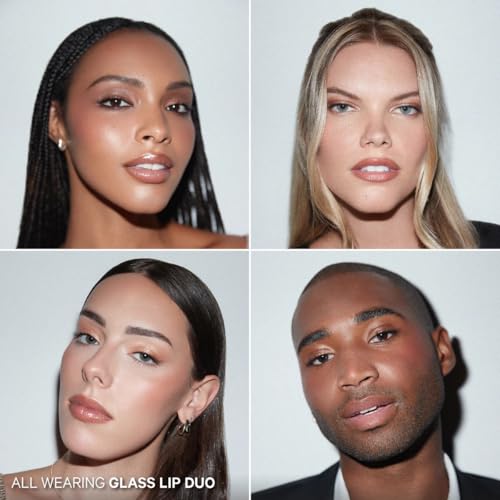 Kevyn Aucoin Glass Lip Duo Set: New Naked Unforgettable Lip Definer (Long-wearing makeup lip liner. Water-resistant) plus Prism Rose Glass Glow Lip (Multi-purpose lip gloss highlighter).