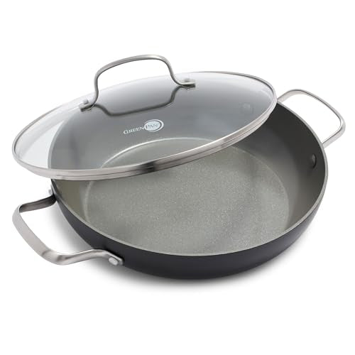 11-Inch Hard Anodized Ceramic Nonstick Frying Pan with Lid & Handles