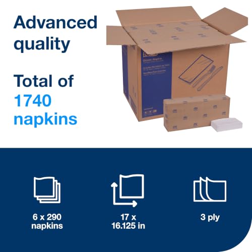 White 6 x 290 3-Ply Dinner Napkins - Extra Soft, Recycled, Eco-Friendly