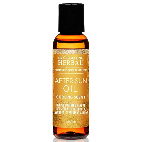 Ora's Amazing Herbal Travel Size After Sun and Shave Oil for Women & Men, Sunburn Relief, Botanical Moisturizer with Nourishing Herbs and Essential oils, Razor Burn, 2 oz with Pump