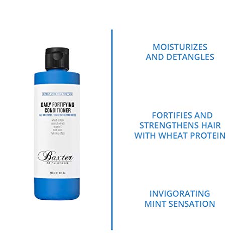 Baxter of California Daily Fortifying Conditioner for Men 16oz - All Hair Types, Mint Scent, Moisturizes & Detangles, Father's Day Gift