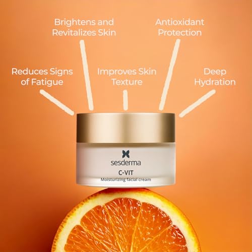 Sesderma C-VIT Moisturizing Face Cream with Vitamin C for Anti-Aging & Brightening, 1.7 fl oz
