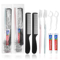 50 Pack 4-in-1 Disposable Toothbrush Set with Toothpaste, Comb & Floss - Travel Oral Care