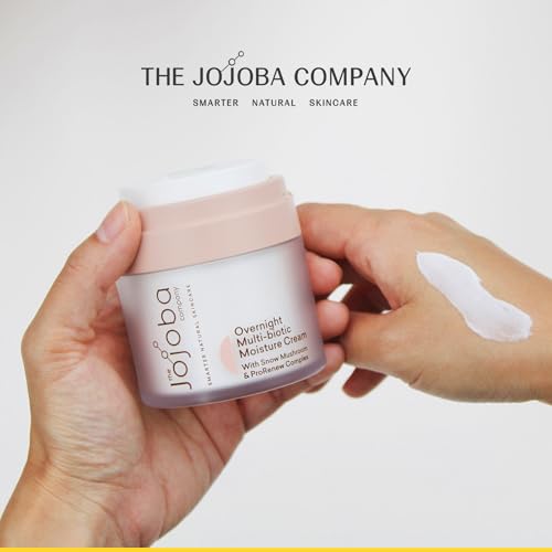 The Jojoba Company Overnight Multi-Biotic Moisture Cream with Snow Mushroom & ProRenew Complex ? Hydrating Night Cream for Dry, Sensitive Skin ? Nourishing, Lightweight