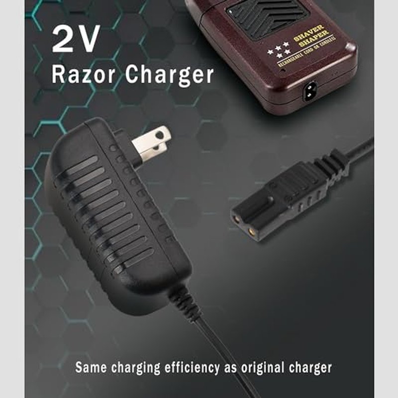 2V Charger Replacement for Wahl Shaver Shaper 8061, 8163, 8786-1001, 7367, 7029, 7060, 7035, 7339, 4000, 7063-017, ?7065-017, WAKH4, 7064-017, 7061-917, 5-Star Series Trimmer Clipper Power Adapter