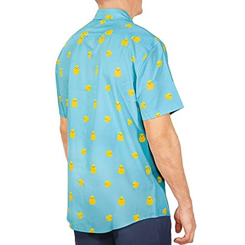 Men¡¯s Short Sleeve Button Down Novelty Print Shirts ? Casual Collared Summer Vacation Shirts for Men ? Big & Tall Sizes S?4XL
