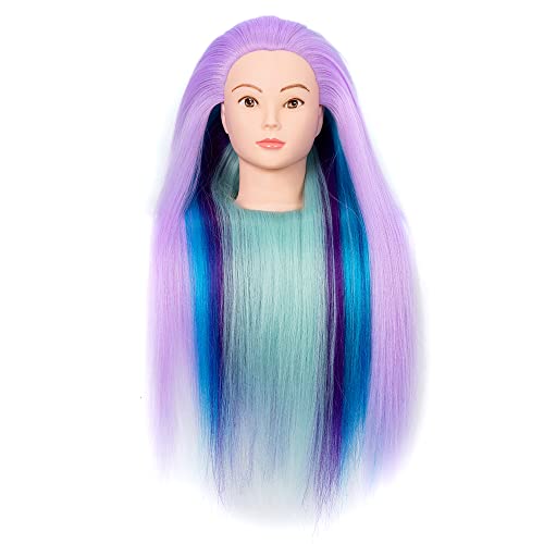 Mannequin Head with Hair 26" Cherry Blossom 4-Color Synthetic Styling Manikin