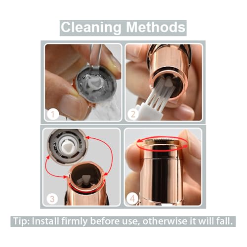Facial Hair Remover for Men & Women, Electric Eyebrow & Facial Hair Trimmer Device 2 in 1 Body Razor for Face with Built-in LED Light Eyebrow Shaver with USB Rechargeable