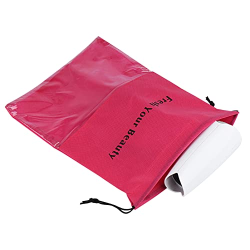 Large Rose Red Wig Storage Bags with Drawstring - Pack of 10