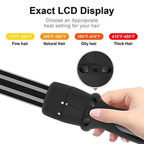 Black 7-in-1 Curling Iron Wand Set with Negative Ion Technology