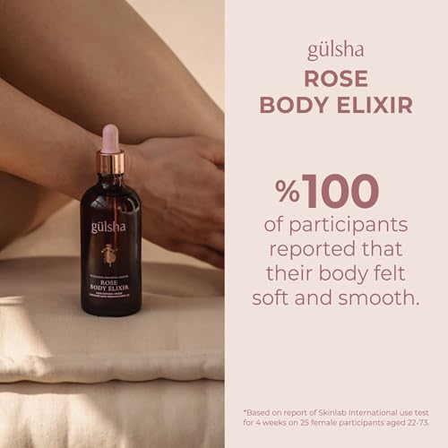 g?lsha Rose Body Elixir ? Luxurious Rose Body Oil 100 ml / 3.38 Fl Oz, Deep Moisturizing, Firming & Nourishing with Vitamins A, D, E & Omegas, Jojoba Oil, Baobab Oil
