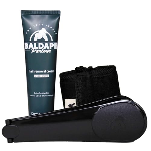 Body & Back Hair Removal Kit with Depilatory Cream, Extendable Applicator & Loofah