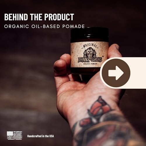 Johnny Slicks Original Oil-Based Pomade for Men, 4 oz - Low Hold, High Shine, Multi-purpose Grooming