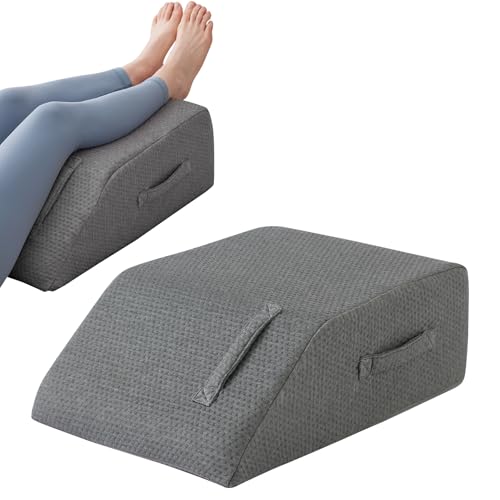 MEGCXIT Dark Grey Memory Foam Leg Wedge Pillow 24x22x8 Inch for Swelling & Post-Surgery Recovery