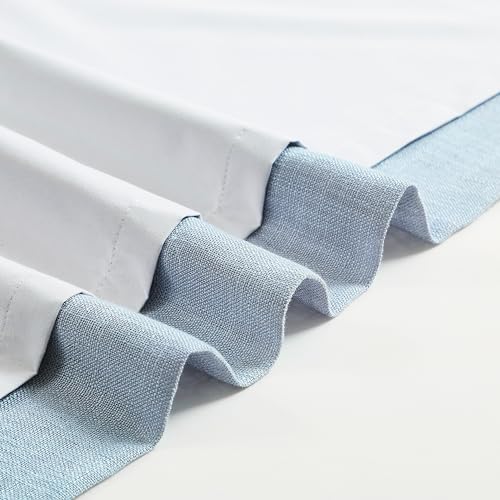 40W x 102L Dusty Blue Curtain Set - Full Blackout Pinch Pleat Drapes with Liners, Pack of 2