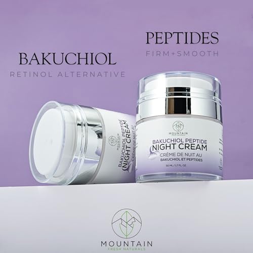 Bakuchiol Night Cream with Peptides & Ceramides - Fragrance-Free, Pregnancy-Safe Moisturizer, 50mL