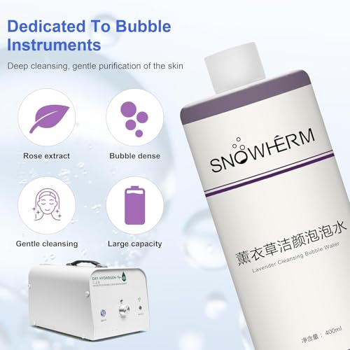 ELitzia Oxygen Bubble Machine Special 400ml/13.5Fl.oz Lavender Solution for Deep Facial Cleaning Moisturizing and Oil Control Water Element Essence Bubble Liquid ETD064(Lavender)