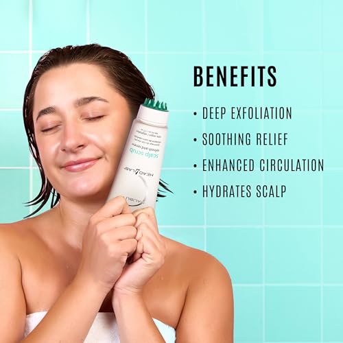 Malibu C Head Lab Scalp Scrub - Gentle Scalp Exfoliator Enriched with Activated Charcoal and Jojoba Esters - Clean, Vegan Hair Care (6 oz)