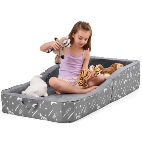 Toddler Travel Bed Foldable Portable Floor Mat Gray - For 3-6 Year Olds