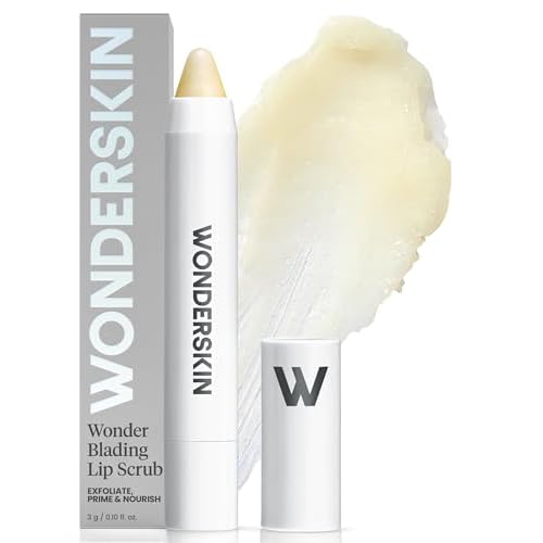 Wonderskin Lip Scrub - 3-in-1 Exfoliator & Moisturizer, Lip Exfoliator Scrub, Hydrating Balm for Soft, Nourished, Flake-Free Lips with One-Step Prep, 0.10oz