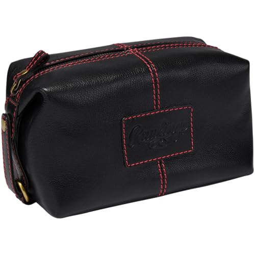 Leather Travel Kit Toiletry Bag - 8x4.75x4 Black Wild Card Collection