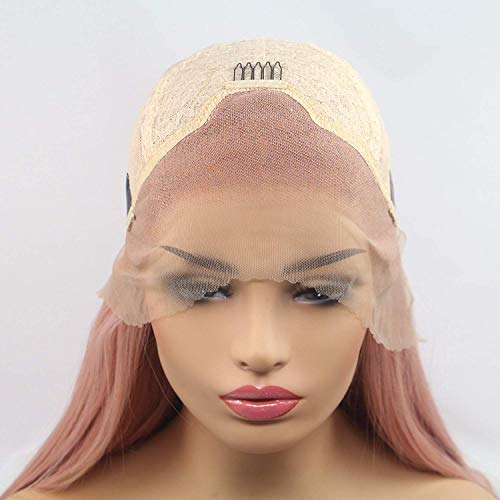 Pink Long Wavy Lace Front Wig 24 Inch Synthetic Heat-Resistant Hair for Women & Drag
