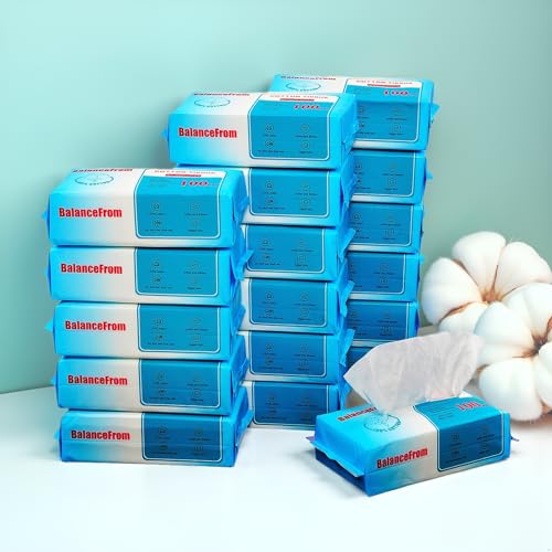 Elevon Soft Face Towels, 100% Natural Cotton Facial Tissue Makeup Towels, 100 Tissues per Bag, (36 Bags Total)