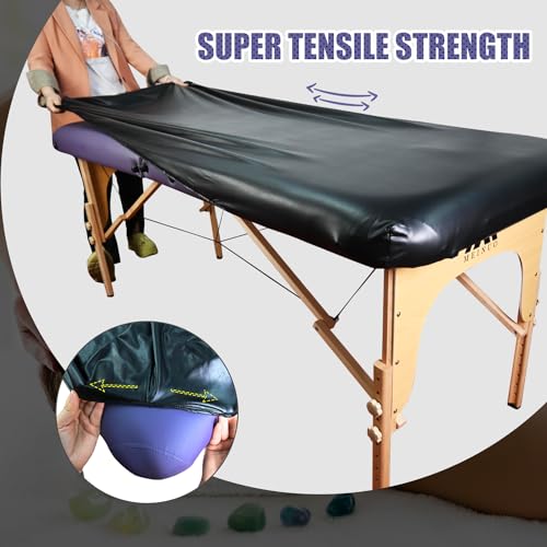 Professional Waterproof Massage Table Cover - 32Inch Square 100% PU Leather, Wipeable Reusable Protector for Spa & Clinic (Black, 1-Pack)?