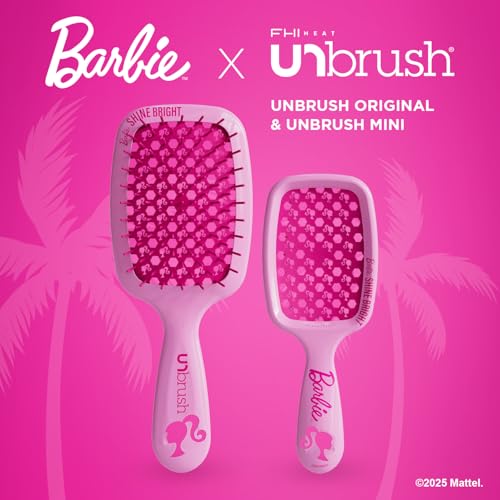 UNbrush Barbie Detangling Brush Duo - Shine Bright - Pink