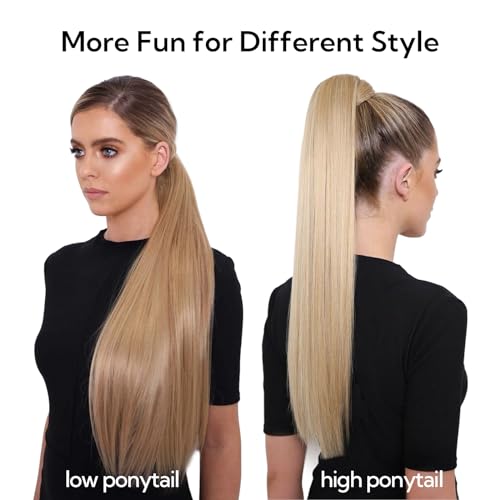 Hotbanana Human Hair Ponytail Extension 14 Inch Jet Black 75g - Soft & Silky, Variation of 14 Inch-75g / Ponytail-1 Jet Black