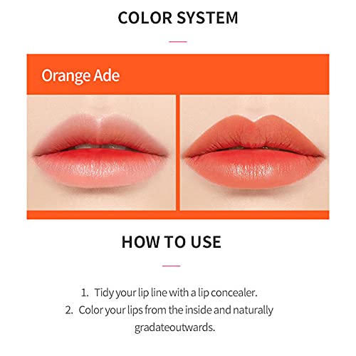 ETUDE HOUSE Dear Darling Water Tint Orange Ade | Bright Vivid Color Lip Tint with Moisturizing Pomegranate & Grapefruit Extract to Hydrate your Lips