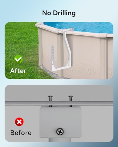 Pathneer White Pool Cover Holder for Above Ground Pools - 4 Pack Adjustable Hooks